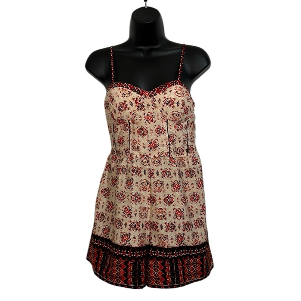 Band of Gypsies Boho Ivory Rust Romper Sz M